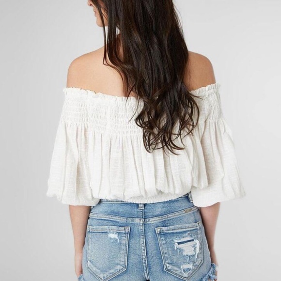 NWT Free People Dancing Til Dawn Off The Shoulder Crop Top XS - Picture 4 of 9